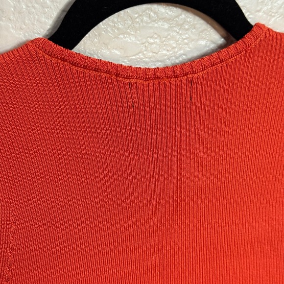 LE LIS BLANC Ribbed Knit Orange Bodysuit Racerback Snap Closure Women Size  PP - Picture 6 of 10